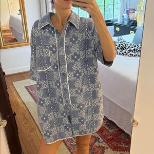 Blue Paisley Women's romper